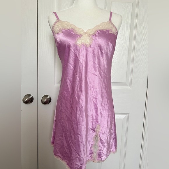 Victoria's Secret Lavender Slip Dress Chemise with Lace Trim - Picture 1 of 8